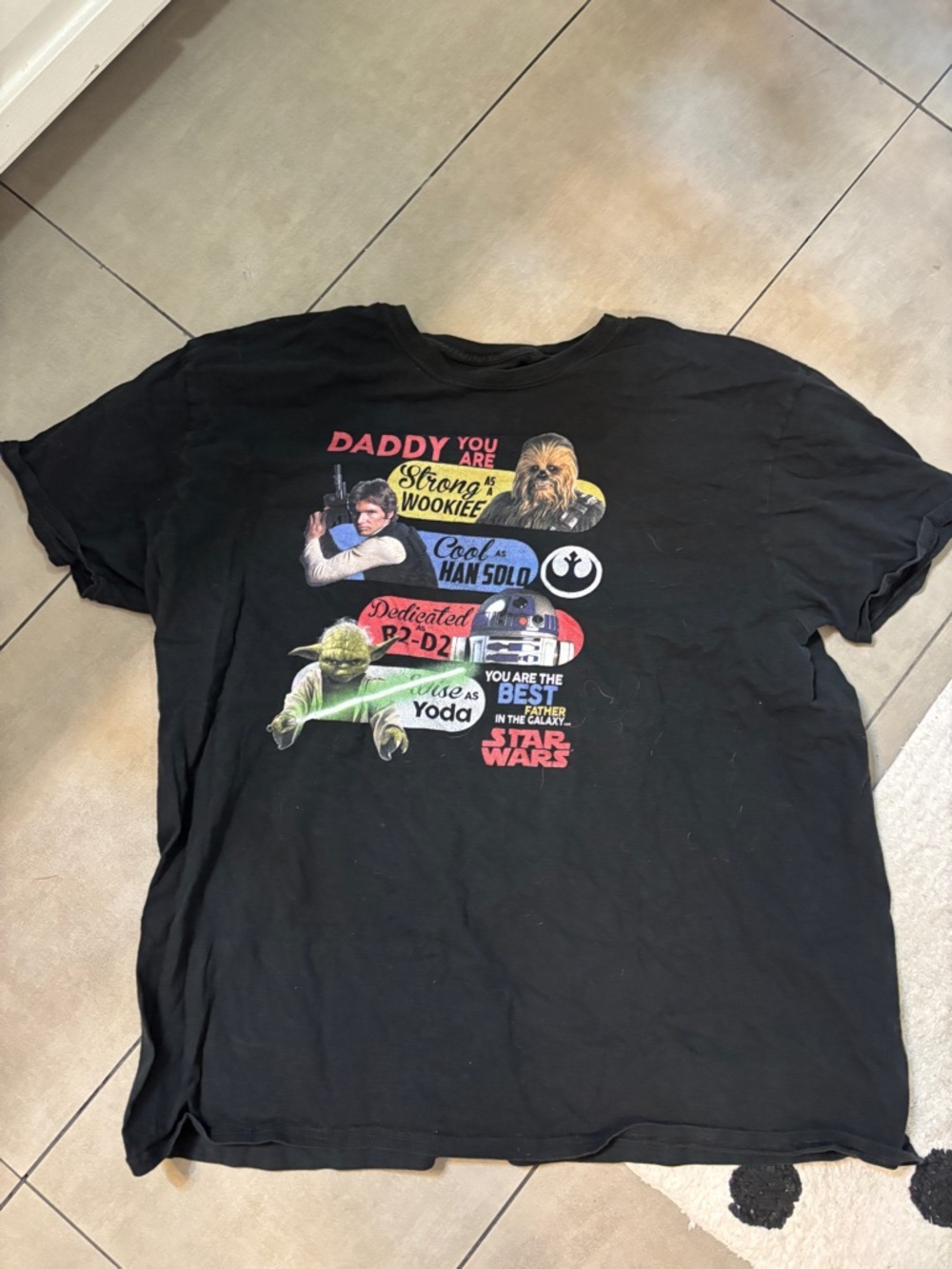 Star Wars Black Graphic men’s T-Shirt - Daddy You Are The Best size large